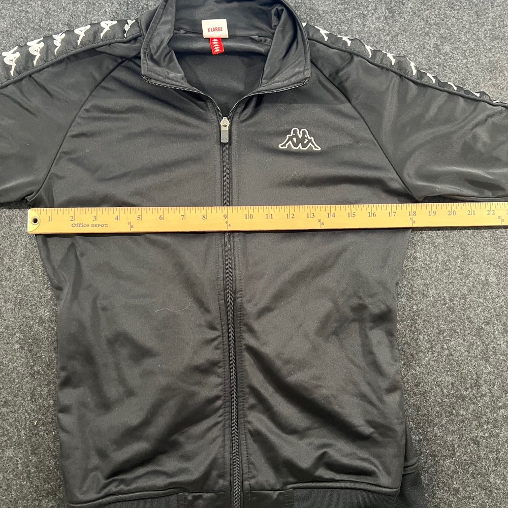 Kappa Track Jacket Womens XL Black Omini Logo Tape Sleeve Full Zip Streetwear - Picture 6 of 7